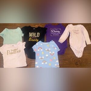 Baby Girl Onesies Bundle 6M–18M Calvin Klein + Cute Graphics